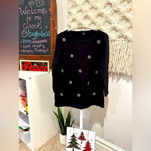 ❤️Talbots MP black Holiday sparkle sweater!